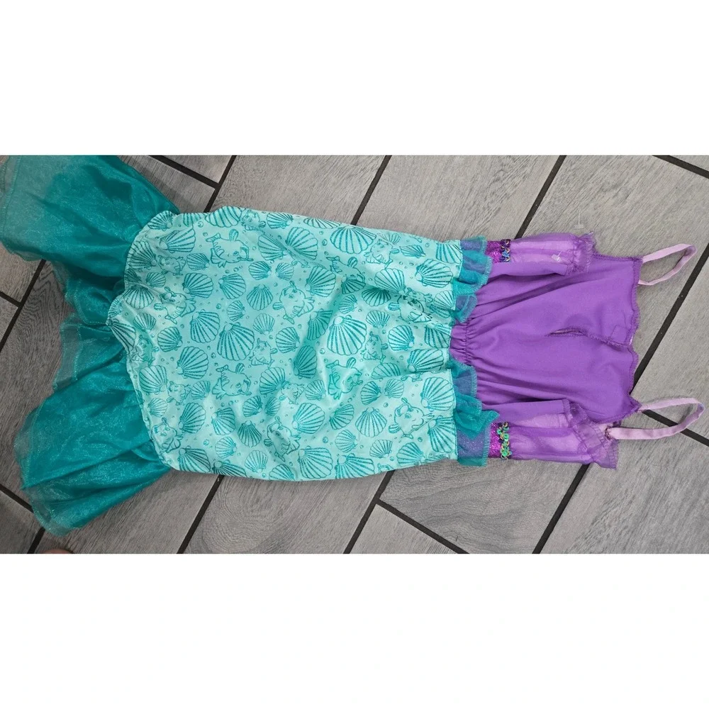 Disney Ariel Little Mermaid Costume Dress Girls Sizes 4-6X Purple Teal Jakks